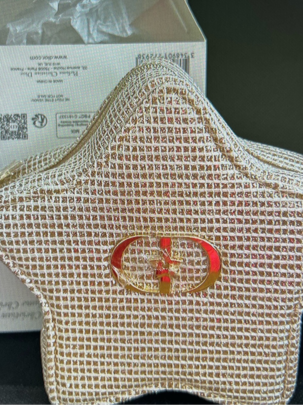 Christian Dio Star-Shaped Women's Crossbody Bag in Cream with Gold Accent